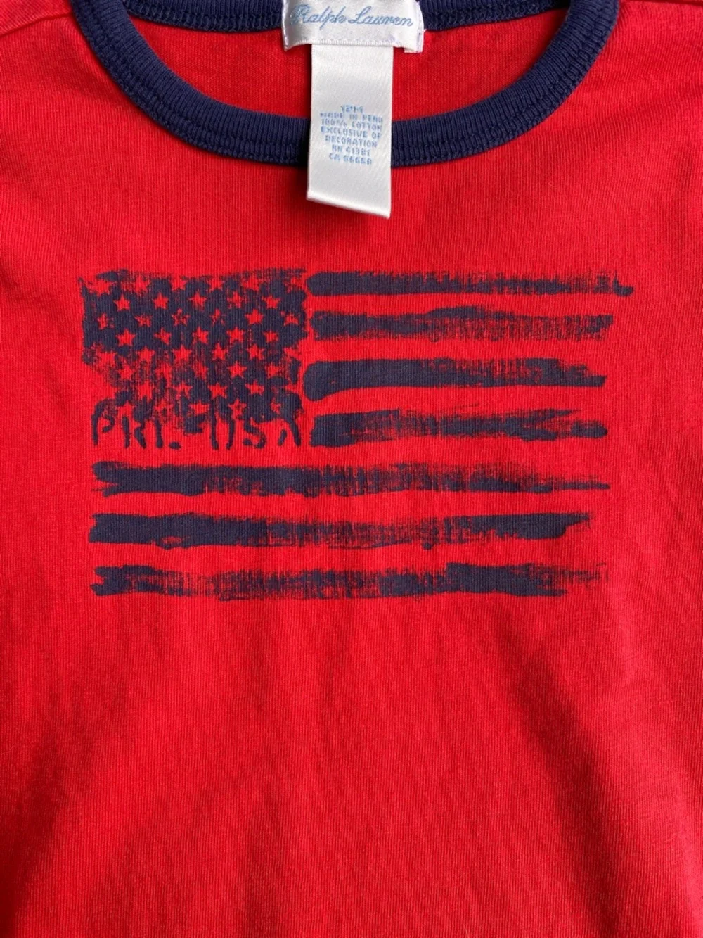 Ralph Lauren American red navy American flag short sleeve t-shirt